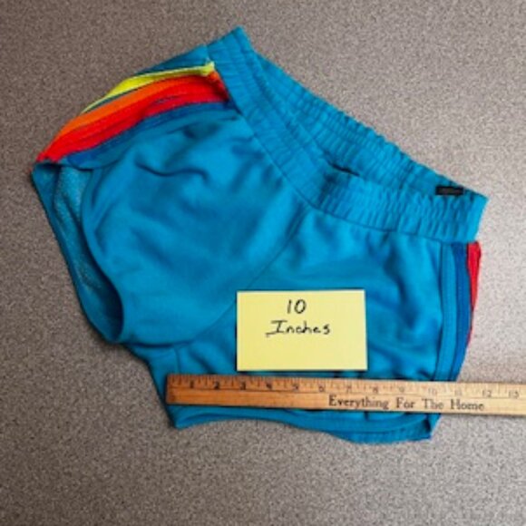 NWOT Aviator Nation 5 Stripe Jogger Shorts Ocean / Neon Pink & Yellow Size Large - Picture 5 of 7